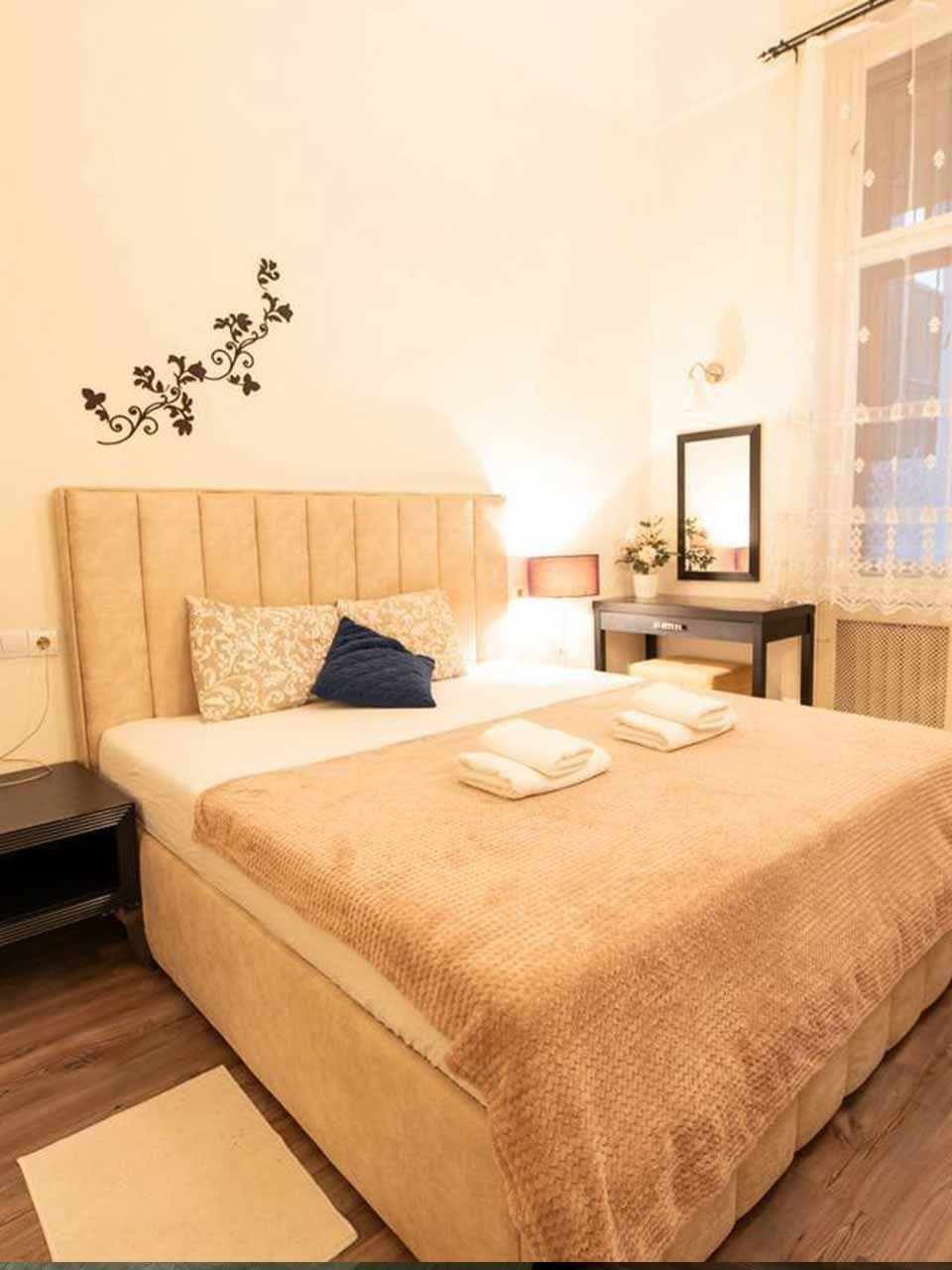 Living room — Budapest 1-Bedroom Apartment with Living Room – District 5 Address: Ferenciek tere 11 for rent